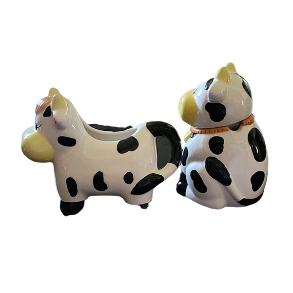 Houston Harvest Ceramic Cow Sugar Bowl and Creamer Item No 31978 - Picture 7 of 9